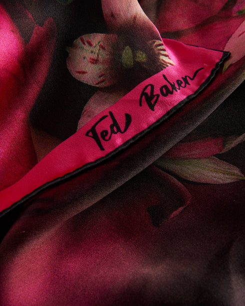 LEEEAA-Scarves-Printed Silk Square Scarf 90x- Ted Baker Romania